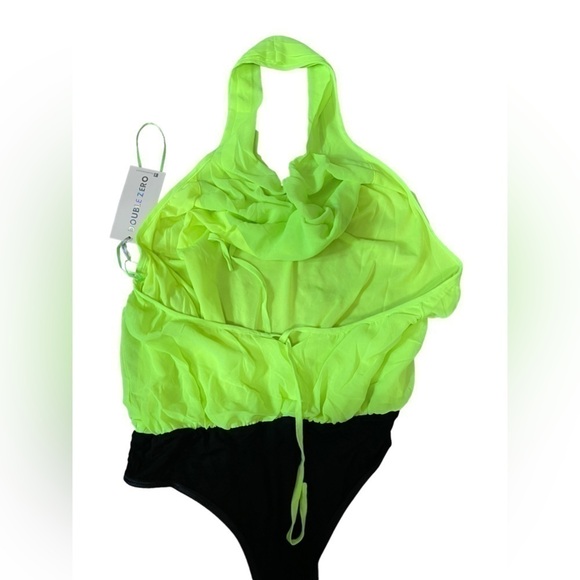 Double Zero Lime Green One Piece Backless Halter Top - Picture 12 of 13